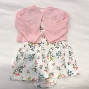 NWOT Carter’s dress and cardigan set sz 12mo